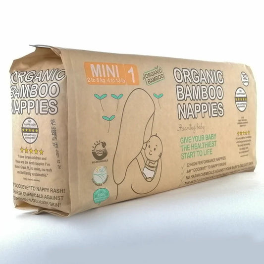 Beaming baby organic bamboo nappies size 1 